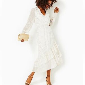 Lilly Pulitzer Cristina Coconut Midi Dress Size 2 NEW